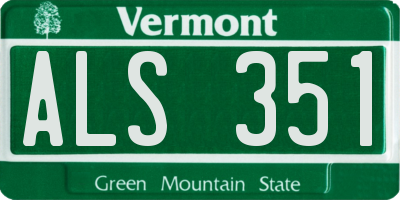 VT license plate ALS351