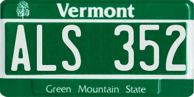 VT license plate ALS352