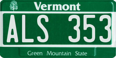 VT license plate ALS353