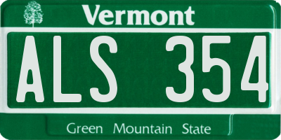 VT license plate ALS354