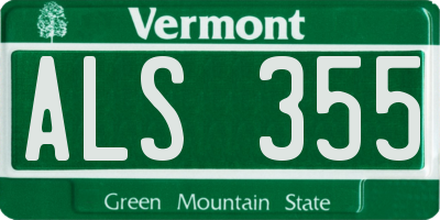 VT license plate ALS355