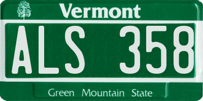 VT license plate ALS358