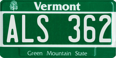 VT license plate ALS362