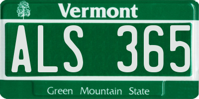 VT license plate ALS365