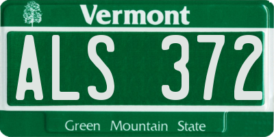 VT license plate ALS372