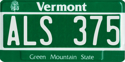 VT license plate ALS375
