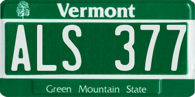 VT license plate ALS377