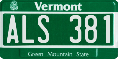 VT license plate ALS381