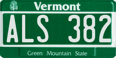 VT license plate ALS382