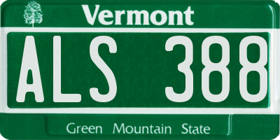 VT license plate ALS388