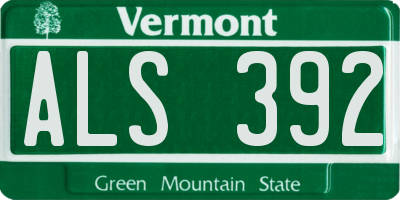 VT license plate ALS392