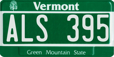 VT license plate ALS395