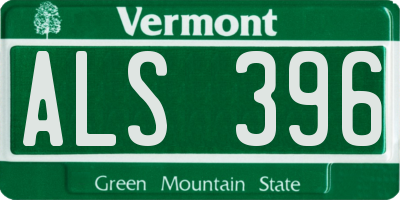 VT license plate ALS396