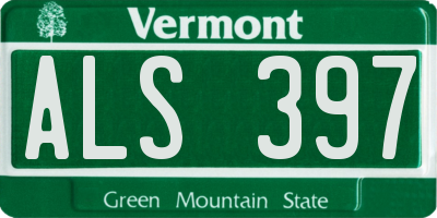 VT license plate ALS397