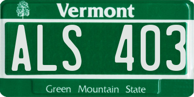 VT license plate ALS403