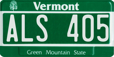 VT license plate ALS405