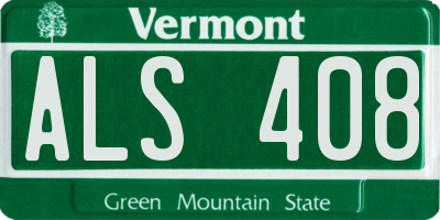 VT license plate ALS408