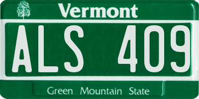 VT license plate ALS409