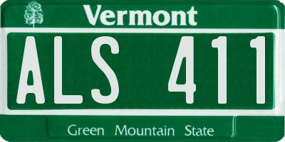 VT license plate ALS411