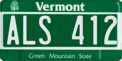 VT license plate ALS412