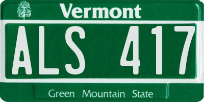 VT license plate ALS417