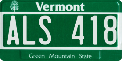 VT license plate ALS418
