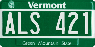 VT license plate ALS421
