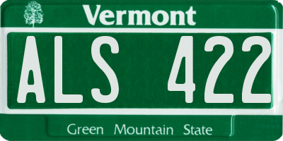VT license plate ALS422