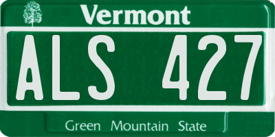 VT license plate ALS427