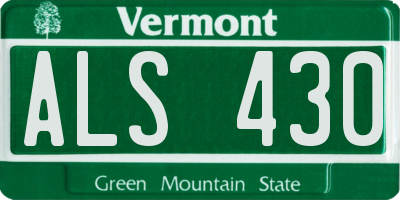 VT license plate ALS430