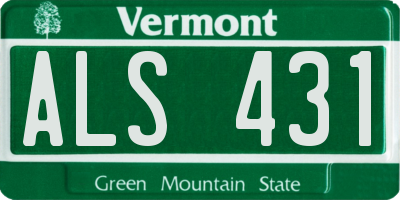VT license plate ALS431