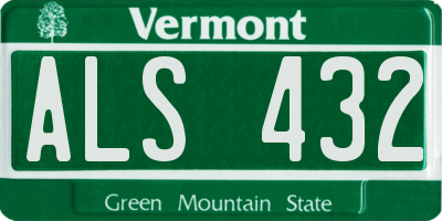VT license plate ALS432