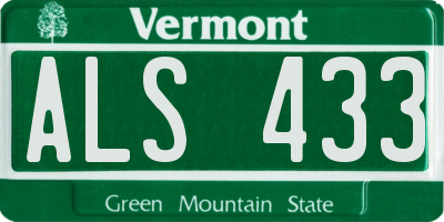 VT license plate ALS433