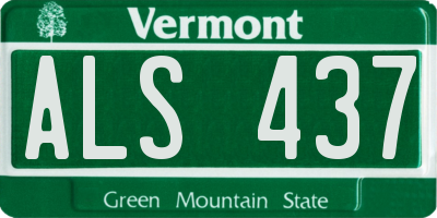VT license plate ALS437