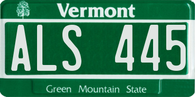 VT license plate ALS445