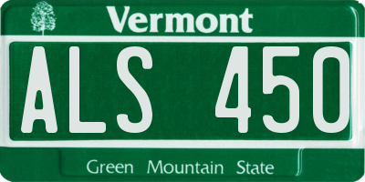 VT license plate ALS450