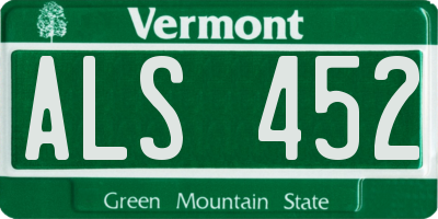 VT license plate ALS452