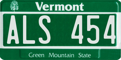 VT license plate ALS454