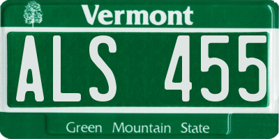 VT license plate ALS455