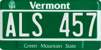 VT license plate ALS457