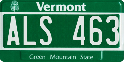 VT license plate ALS463