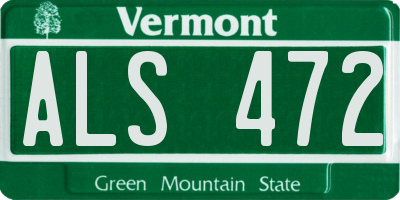 VT license plate ALS472