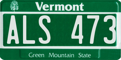 VT license plate ALS473