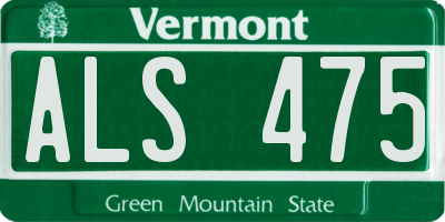 VT license plate ALS475