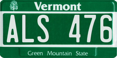 VT license plate ALS476