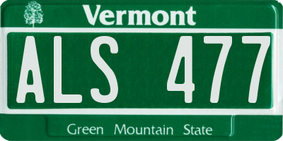 VT license plate ALS477