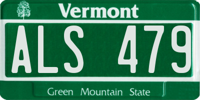 VT license plate ALS479