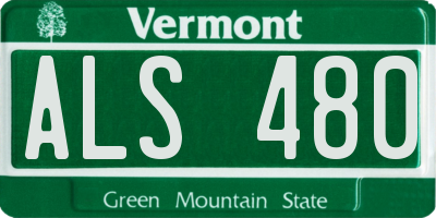 VT license plate ALS480