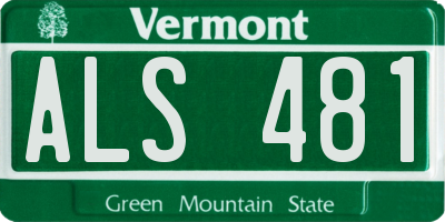 VT license plate ALS481