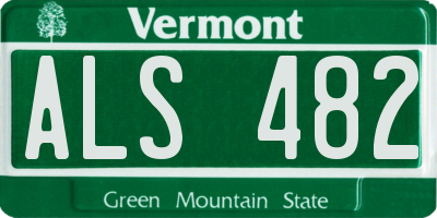 VT license plate ALS482
